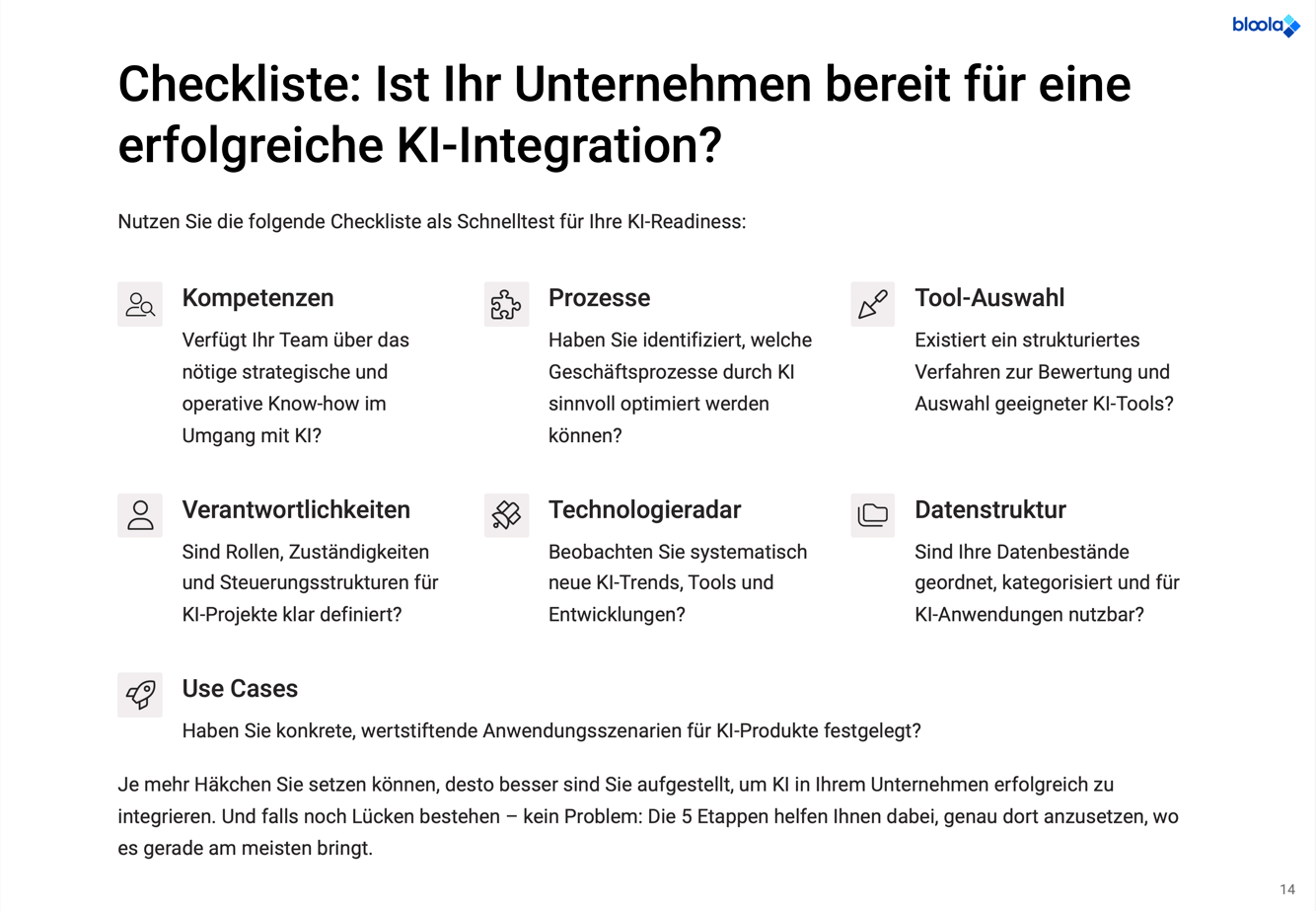 Checkliste - Ist Ihr Unternehmen bereit für eine erfolgreiche KI-Integration